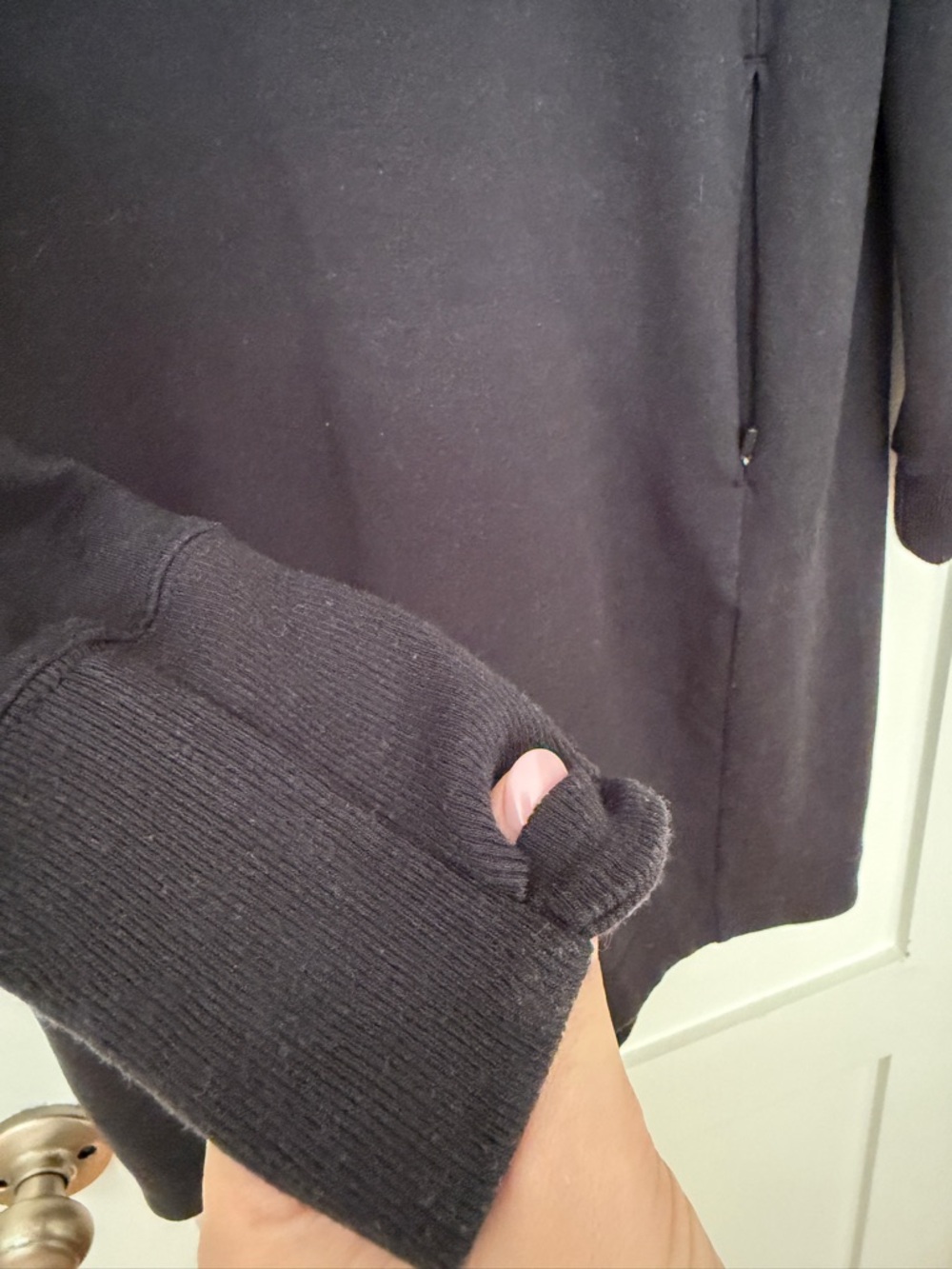 Athleta Black COASTER LUXE SWEATSHIRT DRESS - Size Medium - Picture 2 of 7
